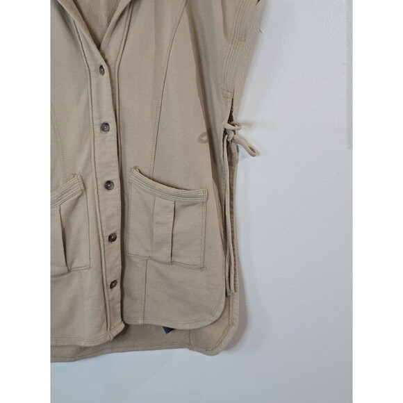 PILCRO Side Tie Button Front Poncho Women S / M Lagenlook Oversized Hooded Vest - Picture 5 of 13